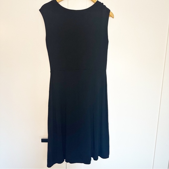Boden Cap Sleeve Knee Length Jersey Knit Dress 8 Medium Black casual neutral - Picture 3 of 8